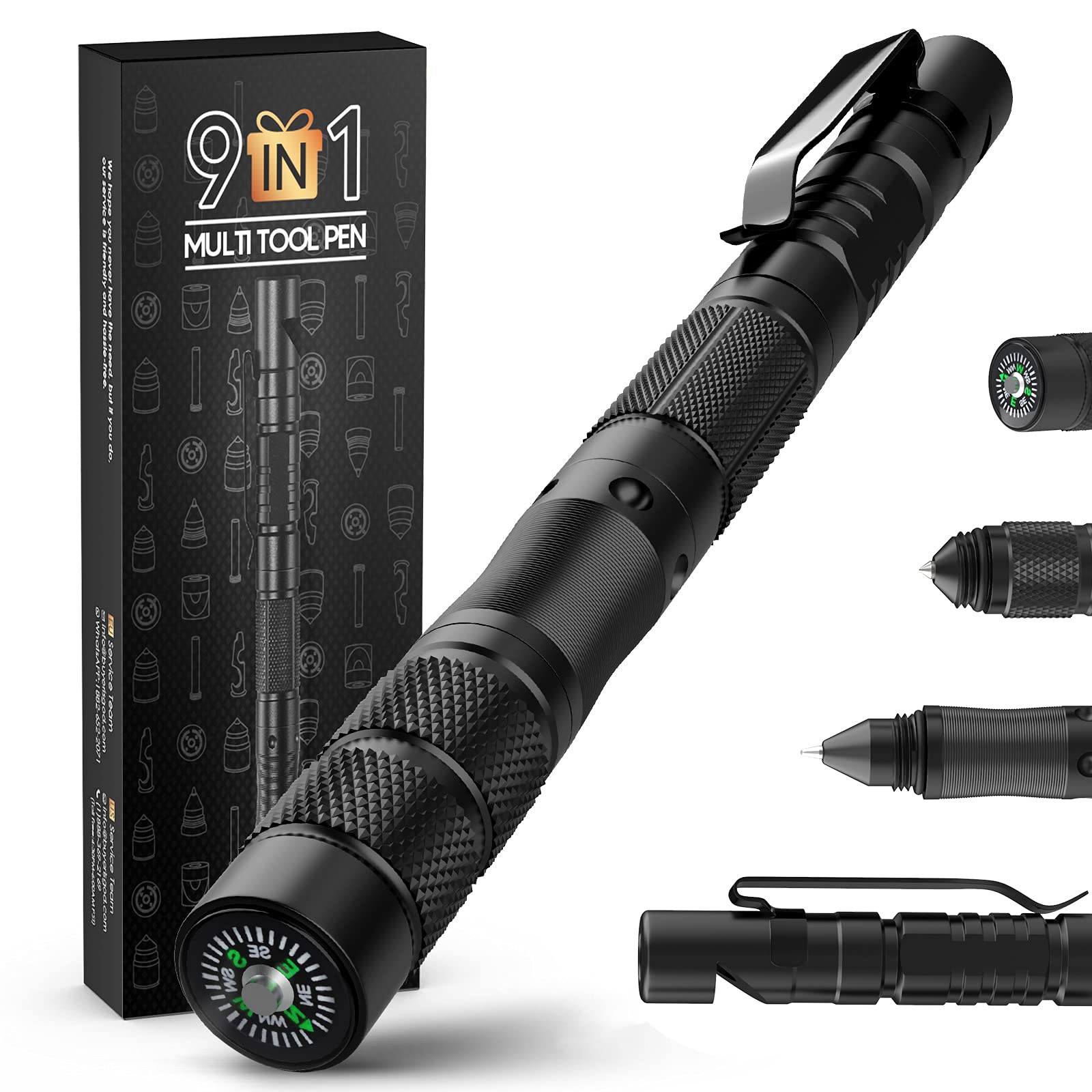 Gifts for Men Dad Gifts - Gadgets for Men Gifts 9 in 1 Multi Tool Pen, Fathers Day Gifts from Daughter Hand Tools for Men, Birthday Gifts for Men/Dad/Him, Novelty Dad Gifts for Camping/Hiking