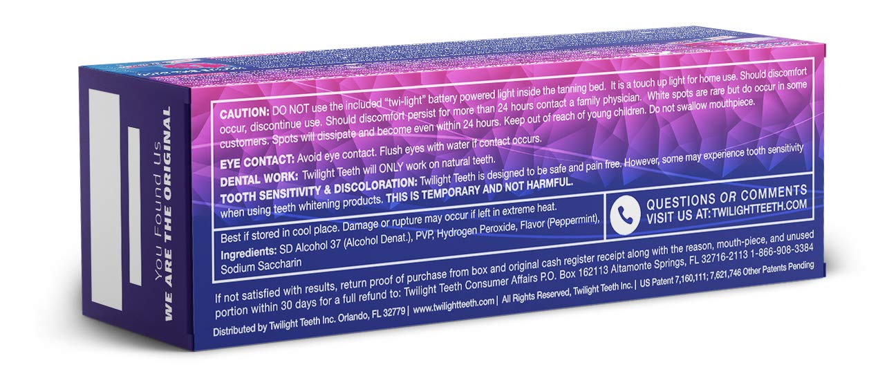 Twilight Teeth – Whitening Kit – Specially Designed Kit Includes Whitener Gel, Mouthpiece For Tanning Bed Use & A Powerful UV Light Mouthpiece For At Home Whitening – No Rinse Gel Whitener Formula: Beauty