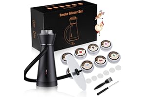 PECROL Cocktail Smoker Kit Old Fashioned Smoker Kit with 8 Wood Chips Whiskey Smoker Kit Indoor Drink Smoker Infuser Kit Bourbon Smoker kit Food Smoker for Birthday/Christmas for Men