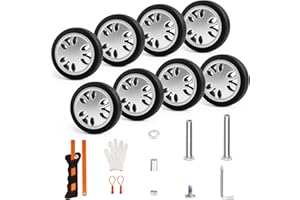 ASUNTOM Luggage Wheels Replacement Set 8PCS 2inch TPU Rubber Wheel Convenient Upgrade Sets Smooth Silent for Suitcase Spinner Trolley Bag Drawbar Travel Box Caster Repair