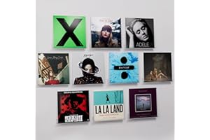 ALBUMGIT 10 Pack Vinyl Record Wall Mount, Self-Adhesive 12" Vinyl Shelf Holder for Album Record Display, Clear Acrylic Floating Shelves for Living Room, Bathroom, Bedroom