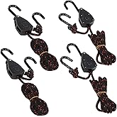 Acronde 4PCS 1/8" 6Ft Adjustable Heavy Duty Rope Hanger Ratchet Kayak and Canoe Bow and Stern Tie Downs Straps (6Ft)