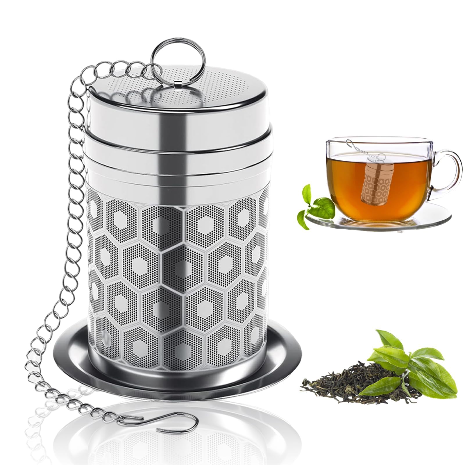 304 Stainless Steel Tea Infuser with Extra Fine Mesh for Loose Leaf, Herbal, Spice, Black and Rooibos Teas