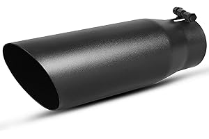 YITAMOTOR Universal 2.75 to 3.5 Inch Exhaust Tip, 12" Overall Length Stainless Steel Professional Exhaust Tip, Black Powder C