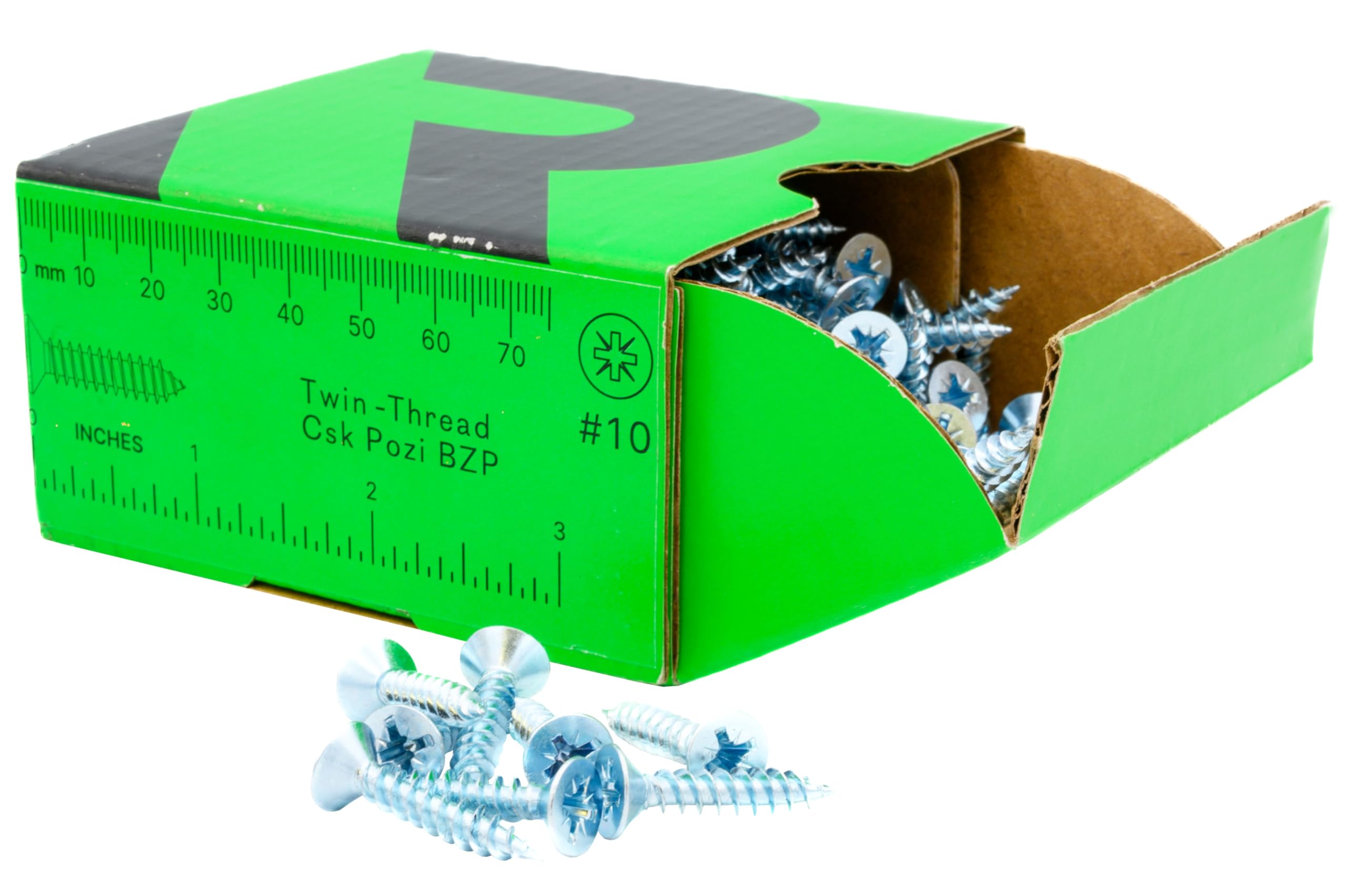 Rikä TWSR028 Woodscrew Twin-Thread CSK BZP 10 x 1in 200pk