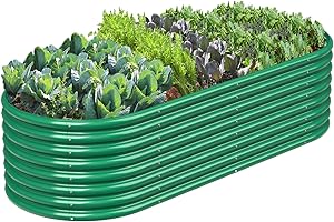 FRIZIONE 6FT(L)×3FT(W)×2FT(H) Raised Garden Bed Outdoor, Raised Garden Beds for Flower, Raised Planter Box Outdoor for Herb, Vegetable-Dark Green