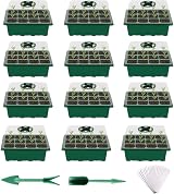 Fuuner Seed Trays 12 Pack 144 Cell Propagator with Lids Adjustable Vents view 1
