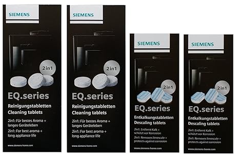 SIEMENS TZ80001 20 Reinigungstabletten + 6 Entkalkungstabletten für EQ Series