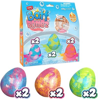 ZIMPLI 6 Large Egg Baff Bombz Vegan Cruelty Free Strawberry Scented