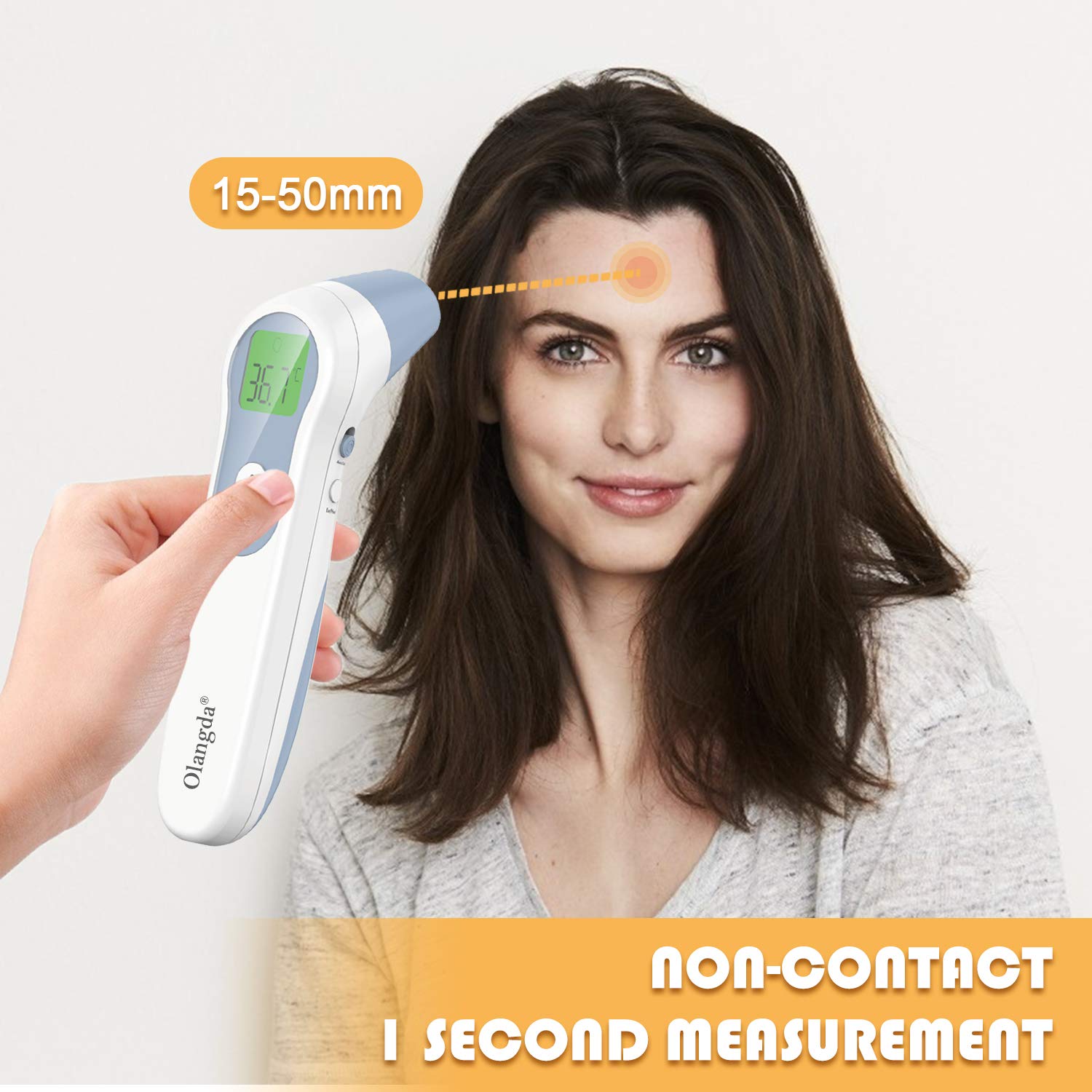 Olangda Ear and Forehead Thermometer, Non Contact Forehead Digital Infrared Thermometer with Instant Accurate Reading: Industrial & Scientific