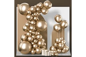 PartyWoo Metallic Gold Balloons 85pcs Different Sizes of 18 12 10 5 Inch Chrome Gold Balloon Arch Kit Garland for Birthday Graduation Baby Shower Wedding Bachelorette Party Decorations Gold-G127
