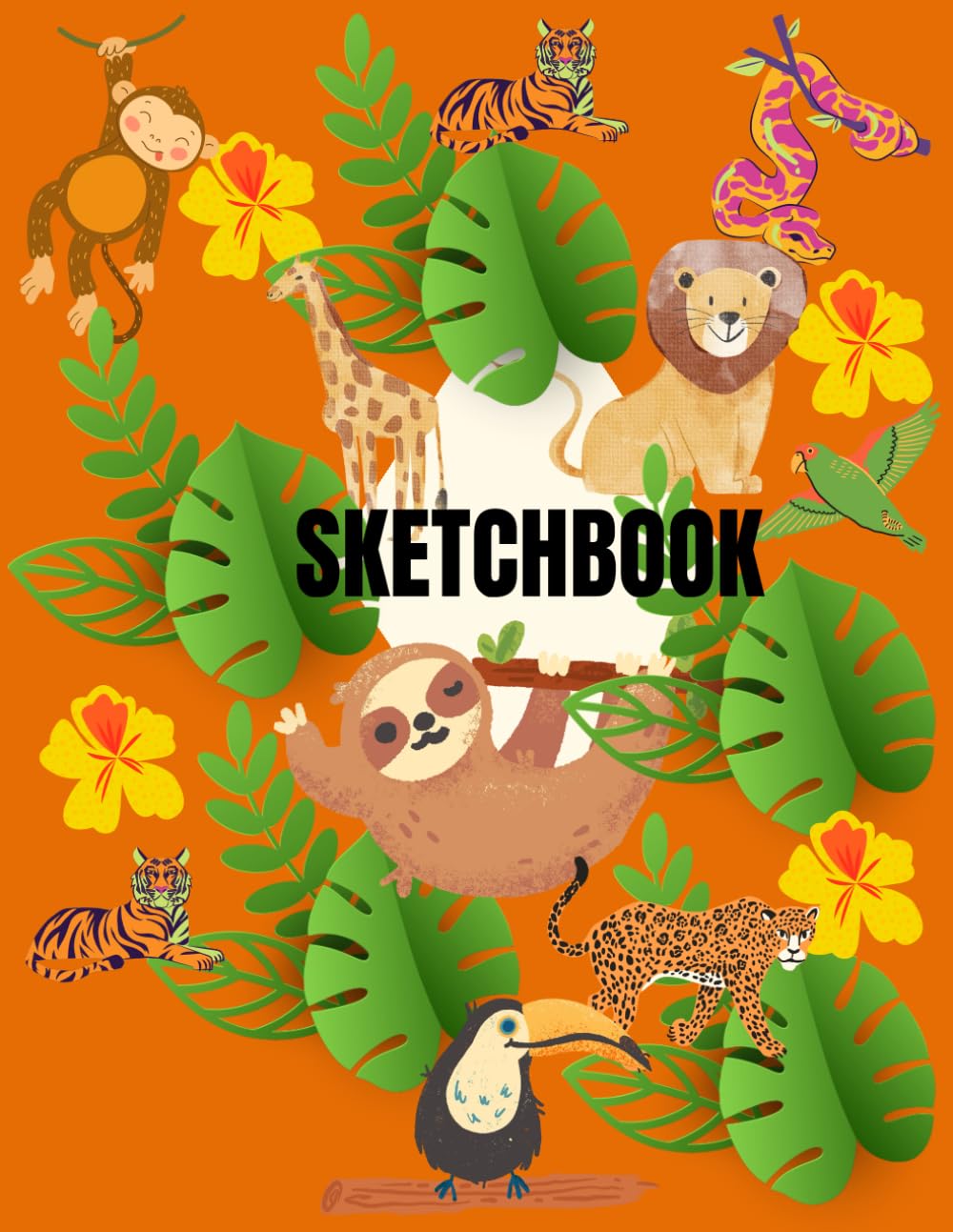 Sketchbook Drawing Jungle Themed Notebook: Drawing Book (size 8.5 x 11) (Sketchbook For Kids)