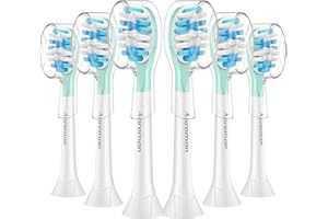 Aoremon Replacement Toothbrush Heads for Philips Sonicare C3 Premium Plaque Control HX9044/65 G3 Gum Care HX9054/65 W3 4100 5100 6100 7500 C1 C2 Flexcare Diamondclean HealthyWhite, 6 Count, White