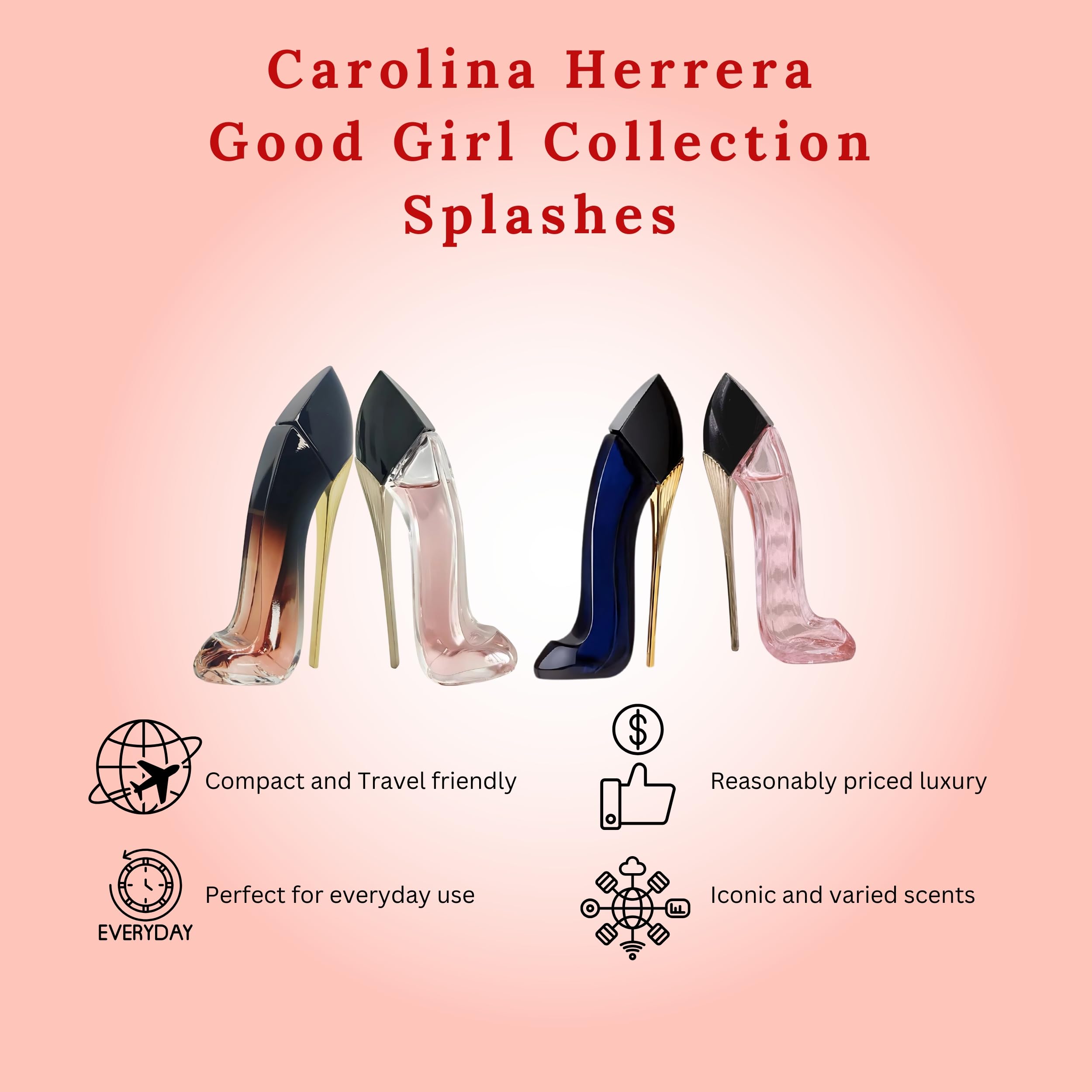 Carolina Herrera Good Girl Perfume for Women Mini Gift Set Splashes EDP 0.24 Ounce