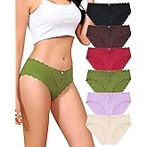 LEVAO Women's Underwear with Lace Panties for Women Cheeky Womens Panties Stretch Hipster Ladies Briefs Multipack 6 Pack