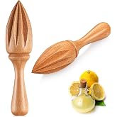 Sieral 2 Pcs Wooden Lemon Juicer Hand Reamer Beech Wood Citrus Manual | Handheld Citrus Squeezer for Oranges Limes, Natural Wood Kitchen Tool, Manual Juice Extractor for Home Bar Cafe Daily Use