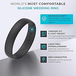 ThunderFit Unisex Silicone Wedding Rings, Rubber