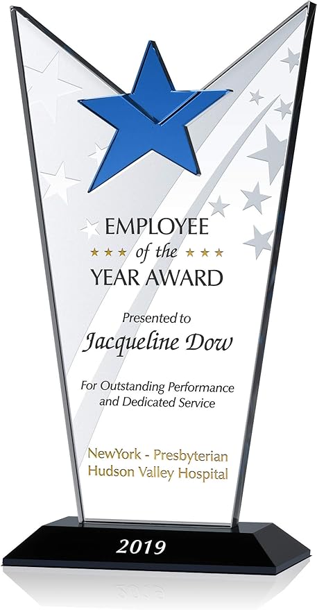 Amazon Com Custom Engraved Crystal Employee Of The Year Award