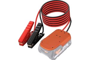 SFABLOSM Jumper Cable Clamps Kit for Ridgid 18V Battery Jumper Starter Automotive Booster Cables 6Ft 12AWG Power Tool Line for Car Riding Mower Motorcycle