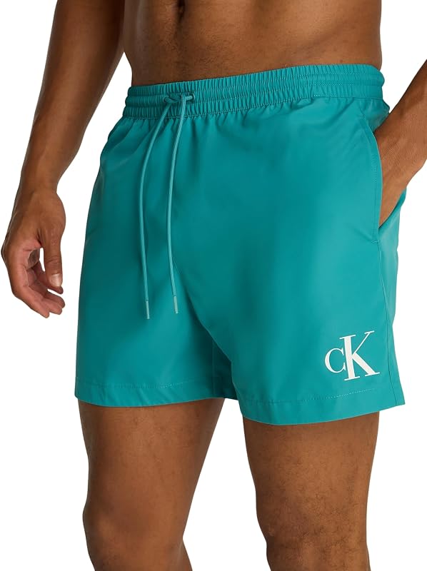 Short de Bain Homme Medium Drawstring Mi-Long, Turquoise (Hazy Teal), XXL