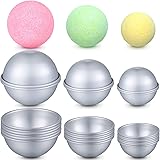 12 Pieces Metal Bath Bomb Molds Bath Ball Molds for Crafts Bath Bomb Handmade Soaps Candle Cake Ice Cream Baking Handicrafts 