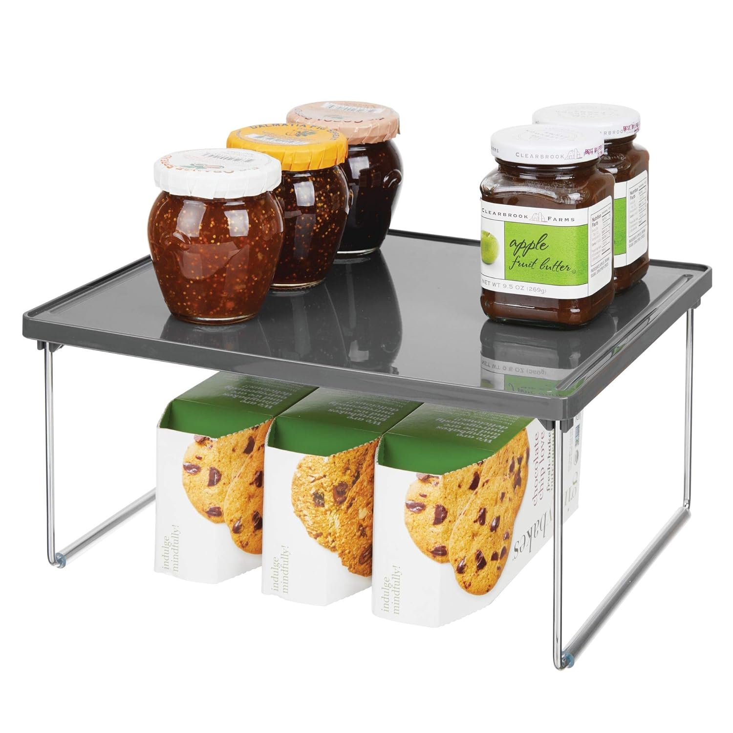 mDesign Kitchen Shelf Plate Shelf for Worktop and Kitchen