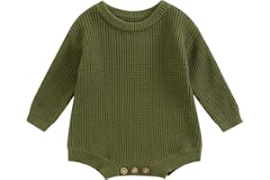 FYBITBO Baby Girl Boy Sweater Knit Oversized Pullover Sweatshirt Romper Onesie Warm Fall Winter Clothes Outfit Newborn