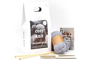 LUCKIES OF LONDON LTD Calm Club Knitting Kit For Beginners Adults | Make Your Own Hat Knitting Supplies | Adult Crafts & Gifts For Mom | With Knitting Needles, Wool Yarn For Crafts & Guide | Knitting & Crochet Supplies