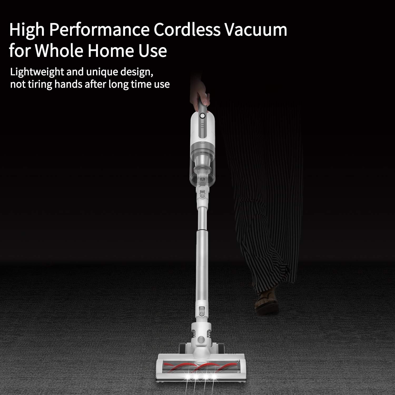APOSEN Cordless Vacuum, 21000Pa 4-in-1 Stick Handheld Vacuum Cleaner Brushless Motor with Upgraded Cyclone HEPA Filtration, Lightweight Quiet Vacuum for Deep Cleaning Hard Floor Carpet Pet Hair - H21 -