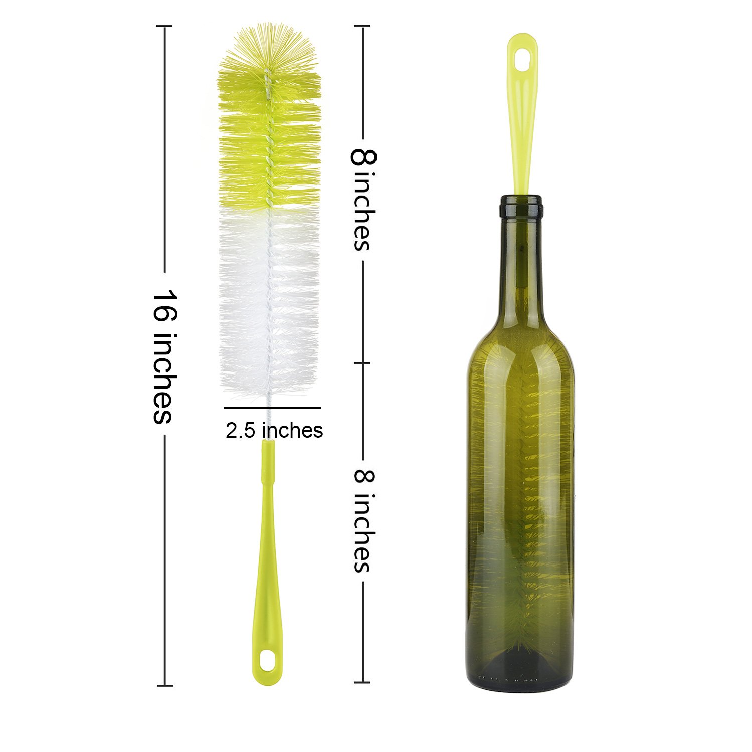 ALINK 16 inch Long Bottle Brush Cleaner for Washing Wine/Beer/Sport Well/Thermos/Glass, Hummingbird Feeder and Long Narrow Neck Sport Bottles