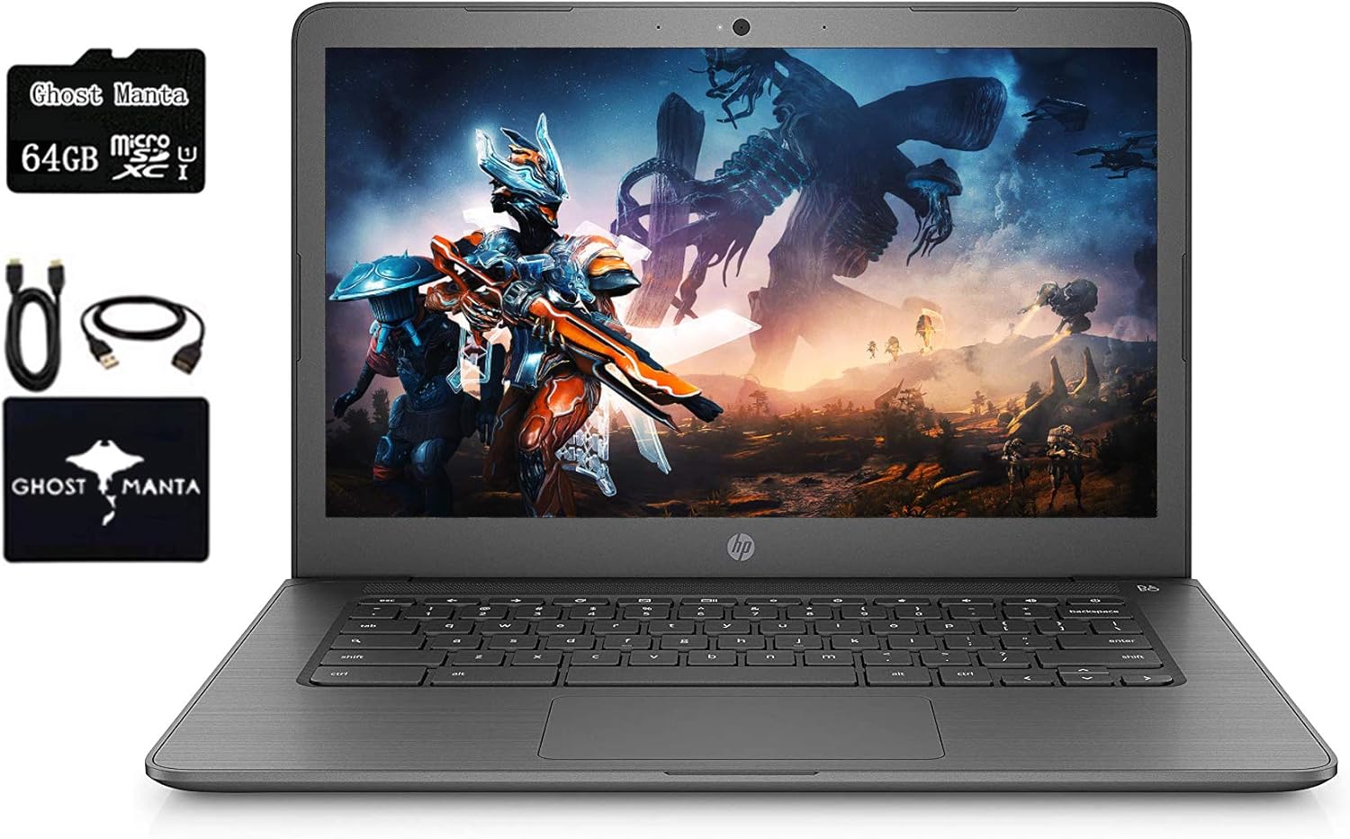 2020 Newest HP Chromebook 14" HD Laptop for Business and Student, Intel Celeron N3350, 4GB RAM, 32GB eMMC Flash Memory, Webcam, USB-C, WiFi , Bluetooth, Chrome OS, w/64GB SD Card, GM Accessories