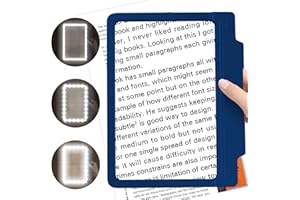 NZQXJXZ 5X Magnifying Glass for Reading, Large and Lightweight Magnifier with 36 Ultra-Bright Dimmer LED Lights Provide Full-Page Viewing Area Evenly Lit Perfect for Low Vision Person and Seniors(Dark Blue)