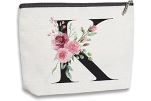 KDXPBPZ KDXPBZ Initial Makeup Bag - Personalized Cosmetic Bag for Women, Bridesmaid & - Letter K