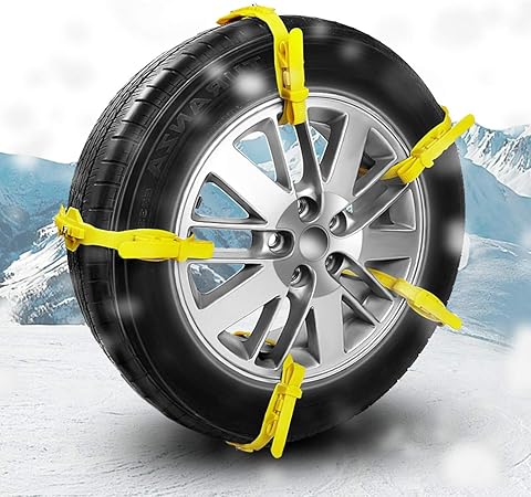 Amazon ロシヒ タイヤチェーン 自動車タイヤ滑り止めチェーン 簡易型 非金属タイヤチェーン 通用タイプ 緊急滑り止めチェーン 雪道 凍結 砂道 悪路155mm 275mm幅のタイヤ対応 10本入 タイヤチェーン 車 バイク
