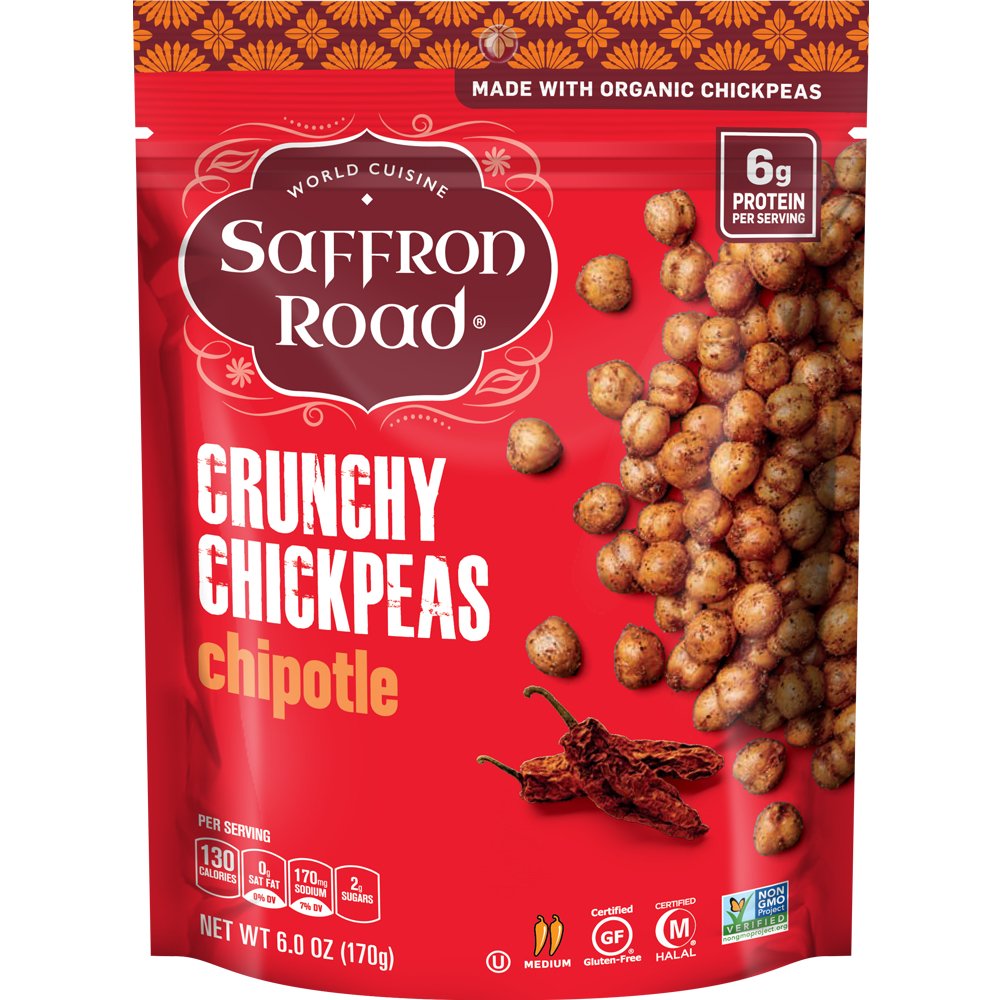 Saffron Road Crunchy Chickpeas, Chipotle, 6 Ounce