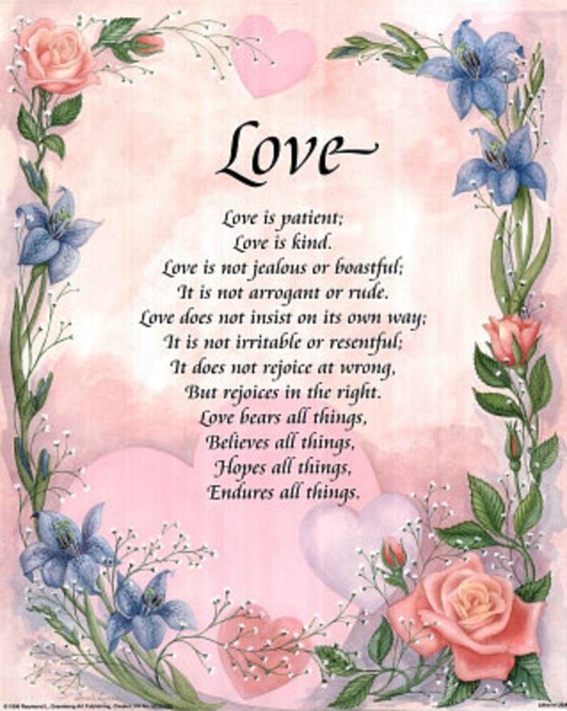 Love is Patient (Poem) Art Print Poster Mini Poster 16 x