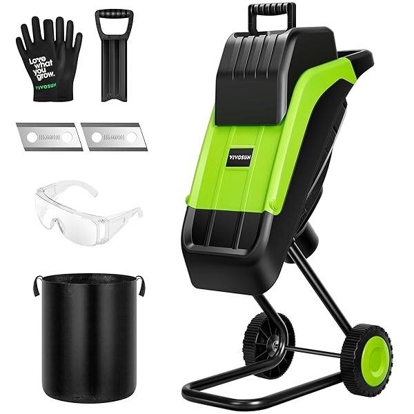 VIVOSUN 15-AMP ELECTRIC WOOD CHIPPER SHREDDER WITH 1.57″...