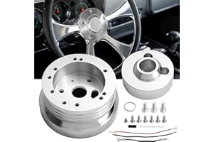 BOMLING 5 & 6 Hole Billet Steering Wheel Hub Adapter Compatible with Chevrolet 1969-1994 Chevy GM Flaming River Jeep Ididit B