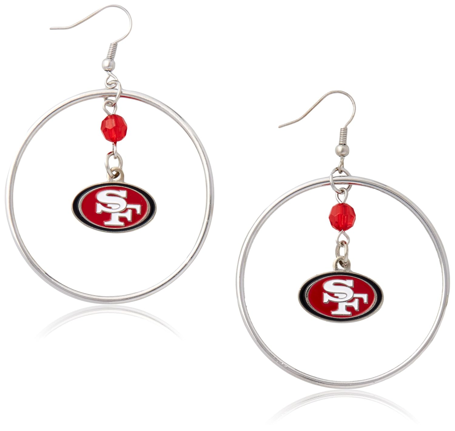 NFL Womens NFL Crystal Bead Hoop Earrings