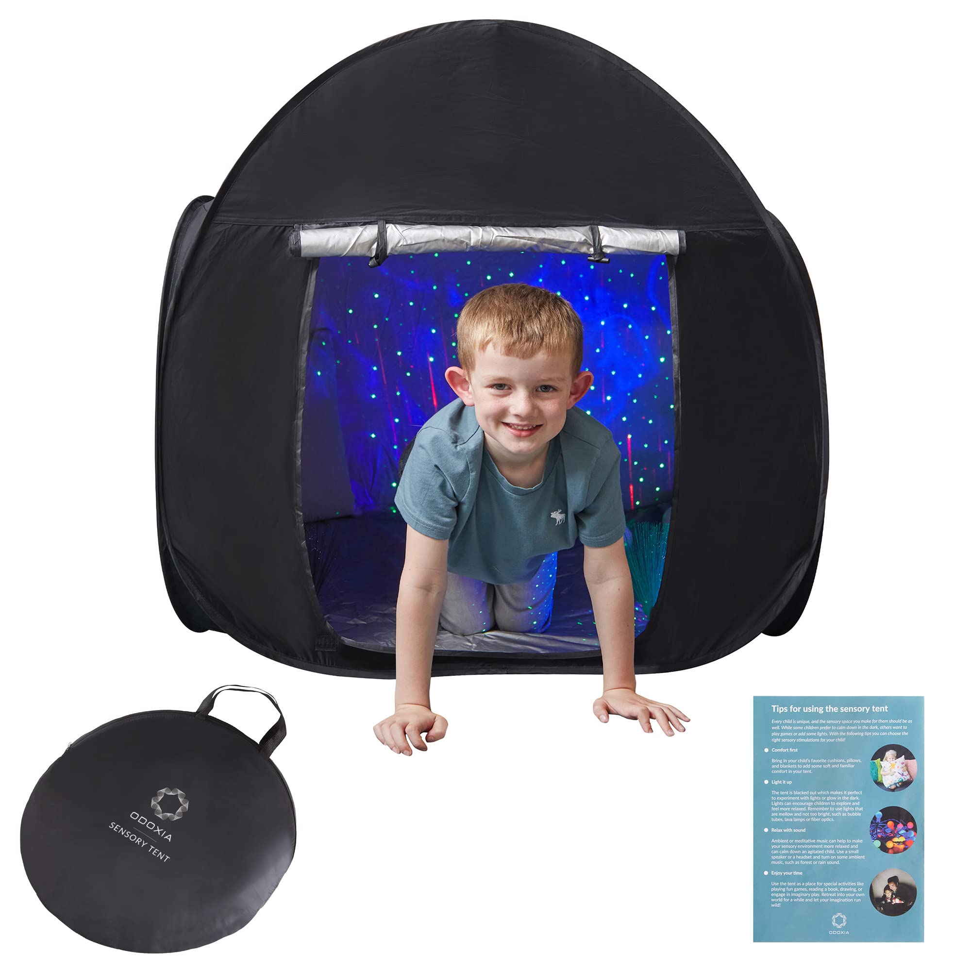 Sensory Tent | Calm Down Tent for Children to Play and Relax | Sensory Corner | Helps with Autism, SPD, Anxiety & Improve Focus | Black Out Den for Autistic Kids | Small