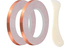 1/4 Inch Black Backed Copper foil for Stained Glass by YEZHET (2Roll)