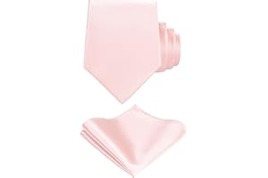 TIE G U STYLE TIE G Solid Satin Woven dyed Color Formal Black Necktie and Pocket Square Sets in Gift Box