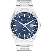 Calvin Klein Men's Distinguish - 44mm 3H Quartz Watch - Stainless Steel Bracelet - Modern Stylish Timepiece - Gift for Him