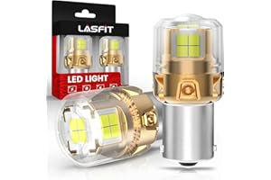 LASFIT 1156 LED Bulb for Reverse Lights, Upgraded 500% Brighter 7506 P21W 1003 BA15S LED Lamps with Projector Lens Halogen Re