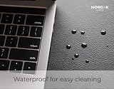 Nordik By Design Leather Desk Mat Cable Organizer Pebble Black 89x43cm view 5