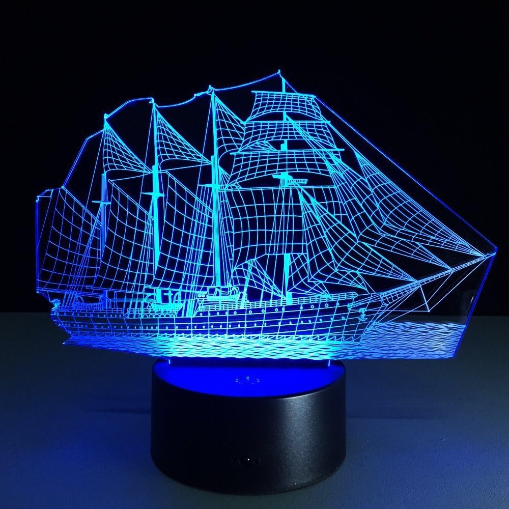 3D Table Lamp Boat Steamship Ship Shape Gift Acrylic Night