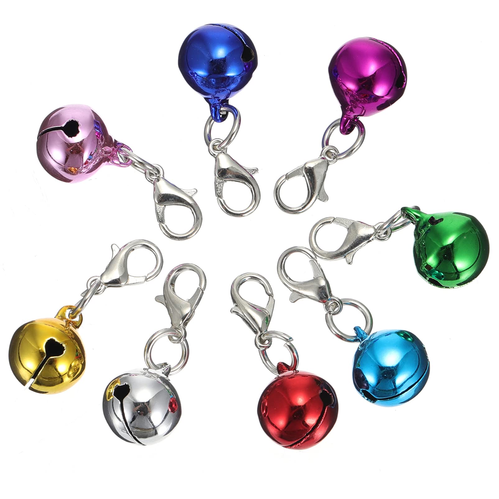 STOBOK 24Pcs Bell Keychain Security Alarm Bells Keyring Handbag Purse Pendant Dog Cat Collar Charm for Girl Woman Backpack Decor Car Key Holder Random Color 14mm