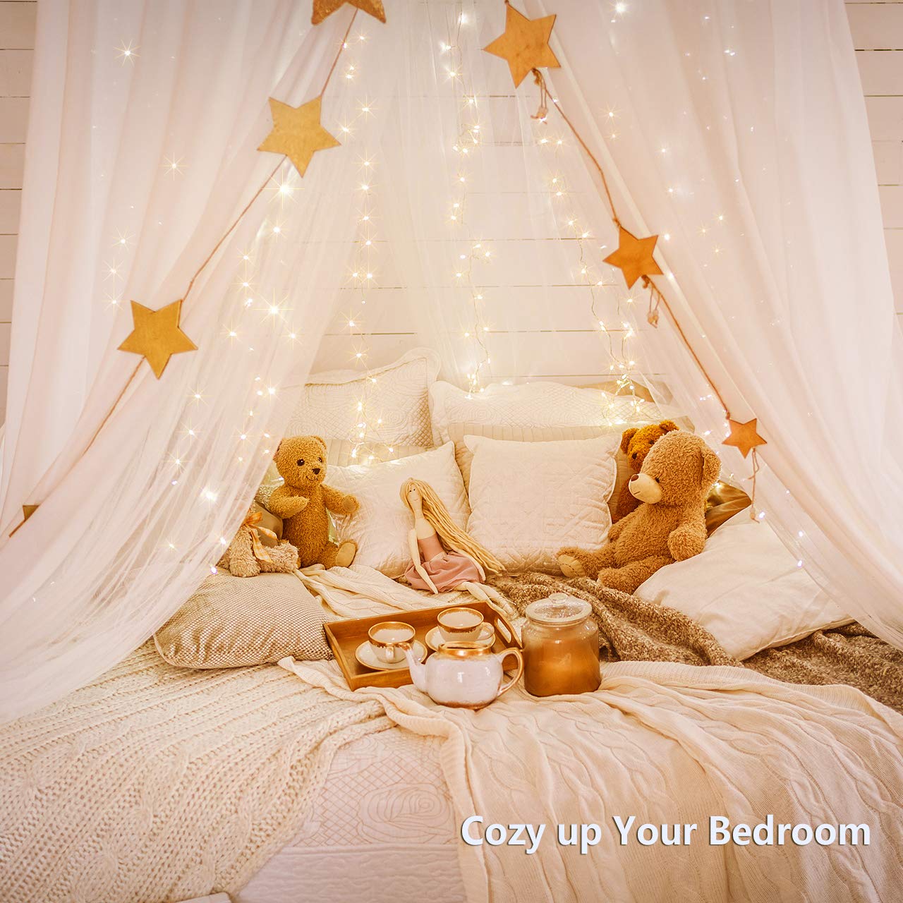 100 LED Starry Fairy Light, 33FT USB Decorative Light with Remote Timer Adapter, Waterpoorf String Light for Party, Holiday, Christmas, Garden, Weeding,Indoor and Outdoor Decation