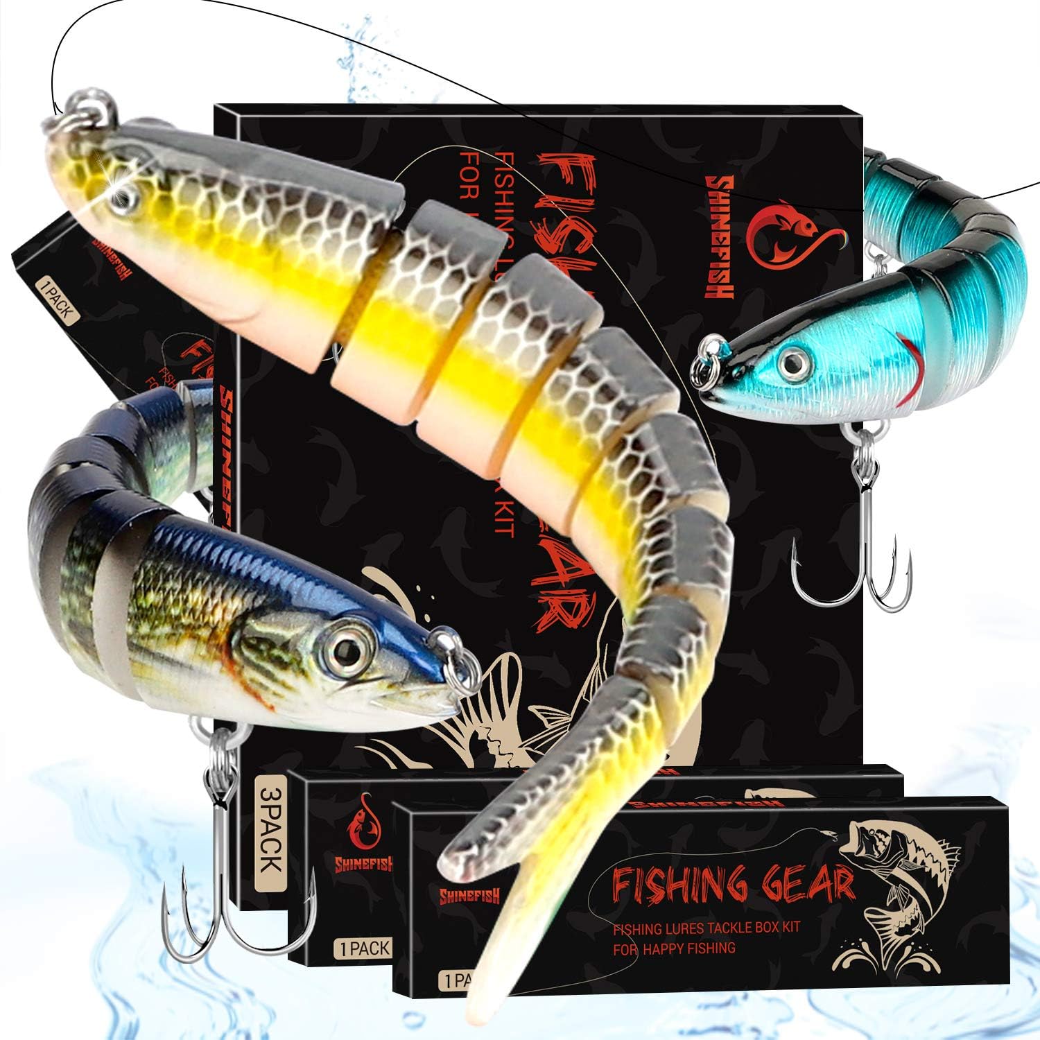 SHINEFISH Fishing Lures Multi Jointed Swim baits Slow Sinking bass Lures The New Upgrade Luya Fishing Lures Gear