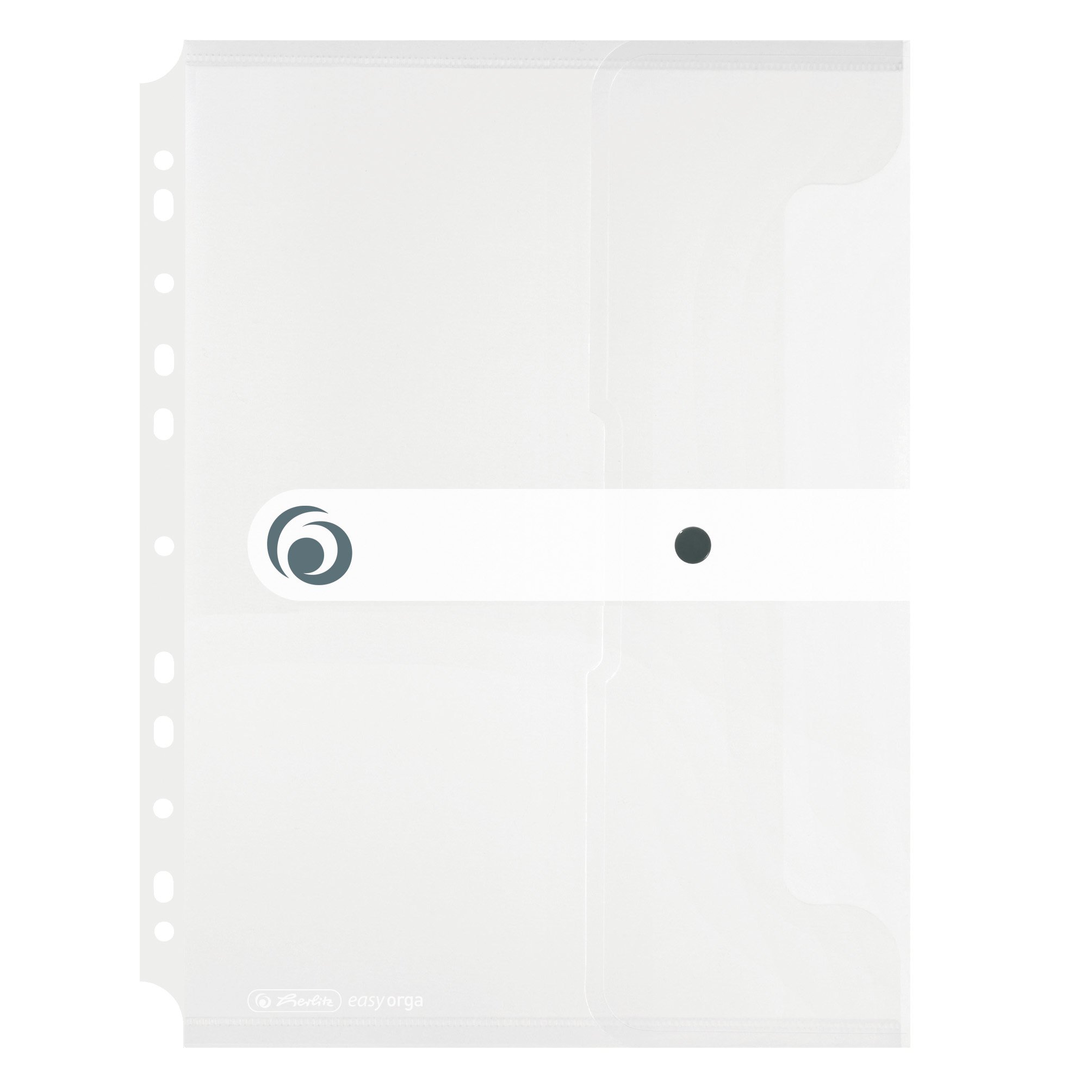 Herlitz A4 Filing Paper Document Folder - Transparent Colourless (Pack of 6)
